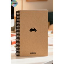 Glanart Spiralli 100 Yaprak Çizgisiz Orta Boy Sert Kapak Defter Kraft Kağıt 16X23 cm