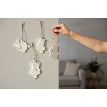 Major Hobi Taş Tozu Melek Figürü Seti 4’lü Asma Dekor Boyanabilir 8x6 cm