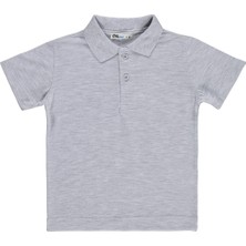 Civil Boys Erkek Çocuk Palmiye Nakışlı Polo Yaka 2-5 Yaş Tişört - Gri