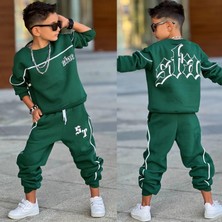 Bambam Erkek Çocuk 3 Iplik Şardonlu Alt Üst Eşofman TAKIMI-431131-YEŞIL