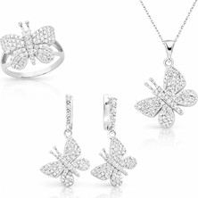 Inure Jewelry Gümüş Kelebek Bayan Set