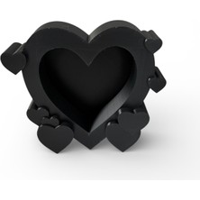 Major Hobi 3D Baskı Kalp Tasarımlı Dekoratif Fotoğraf Çerçevesi 15X15 cm Siyah