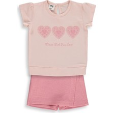 Civil Baby Kalpler Nakışlı 6-18 Ay Takım - Pudra 9-12 Ay