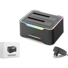 Hadron Hdx1790 Hdd Docking – Usb 3.0, 2.5 & 3.5 Hdd-Ssd, 8Tb Destekli Rgb Siyah
