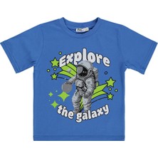 Civil Boys Explore Astronot Basklı 2-5 Yaş Tişört - Mavi