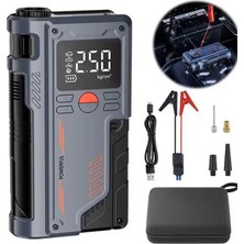 Ezere Mefa Ös  8000 mah Taşınabilir Göstergeli Araç Lastik Şişirme Ve Starter Akü Takviye Seti