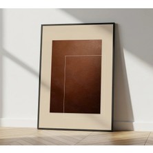 Rosaart Modern, Minimal Ahşap Çerçeveli Poster –kahverengi,turuncu ve Bej Seçenekli,dekoratif Duvar Dekoru