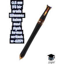0,5 mm 3'ü Bir Arada Tükenmez Kalem Mavi Siyah Kırmızı Writech W-6254