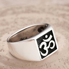Inure Jewelry Gümüş Om Sembolü Erkek Yüzük