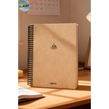 Glanart Spiralli 100 Yaprak Kareli Orta Boy Sert Kapak Defter Kraft Kağıt 16X23 cm