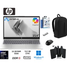 Hp aı 15 Intel Core Ultra 5 225U 16GB 512GB SSD W11 Pro 15.6" D51E0EA Duddi Çanta+Mouse+Mousepad+Usbbellek+Temizlikkit