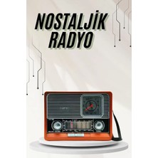 Alfa Aksesuar 03 Saatli Fenerli Bluetooth Nostaljik Radyo Aux Sd USB Girişli Bluetooth Hoparlör