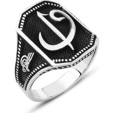 Inure Jewelry Gümüş Elif Vav Erkek Yüzük