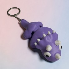 Major Hobi 3D Baskı Sevimli Canavar Anahtarlık – Mor Fantastik Figür Anahtarlık