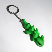 Major Hobi 3D Baskı Yeşil Ejderha Figürlü Anahtarlık Dayanıklı Dekoratif Tasarım