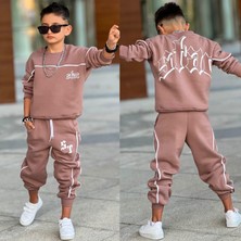 Bambam Erkek Çocuk 3 Iplik Şardonlu Alt Üst Eşofman TAKIMI-431131-KAHVE