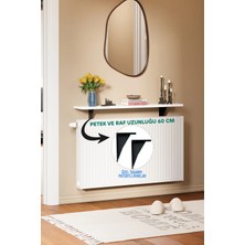 Jeina Lux - Dresuar Montaj Gerektirmeyen 60X18 cm Oval Kesim Petek Üstü Uçan Raf Kitaplık