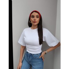 Esra Helvacı Bel Oturtmalı Büzgülü Tshirt