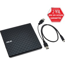 Verto Asus SDRW-08D2S-U Lite, USB 2.0, External, Siyah, Slim, Optik Okuyucu/yazıcı