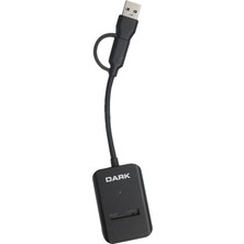 Dark Usb-A + Usb-C 10- M Key M.2 Nvme Ssd Taşınabilir Disk Yerleştirme Adaptörü Dk-Ac-Dsem3