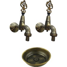 vitrinbanyo Ikili Osmanlı 1/2 Rekorlu Musluğu ve Hamam Tası Antik