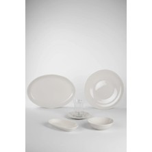 İpek Porselen 6 Kişilik 28 Parça Kayla  Porselen Kahvaltı Takımı Krem Sade Ipek – Şık Kahvaltı Seti