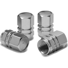 Alfa Aksesuar 03 Alüminyum Altıgen Sibop Kapağı 4'lü Krom