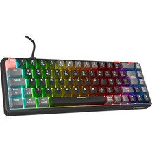  rampage yoru mini siyah-gri type-c bağlantılı outemu red swich q mekanik gaming oyuncu klavye rgb