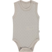 Civil Baby Jakarlı 3-36 Ay Çıtçıtlı Badi - Kahve
