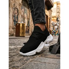 BOA 403 Yumuşak Triko Dokulu Yüksek Siyah Taban Spor Ayakkabı