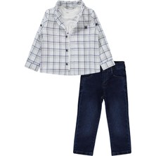 Civil Boys Ekose Gömlekli 3'lü 2-5 Yaş Takım - Ekru