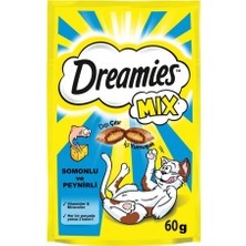 Dreamies Somonlu ve Peynirli Kedi Ödül Maması 60 gr 8 Haftalıktan Büyük Kediler İçin Lezzetli Atıştırmalık