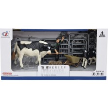 Tufy Toys Çiftlik Hayvanları Figür Seti- Çiftçi / Inek ve Buzağısı Model Hayvan Oyuncak