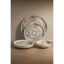 İpek Porselen 6 Kişilik Toledo 24 Parça Krem  Porselen Yemek Takımı Ancient – Şık Sofra Seti