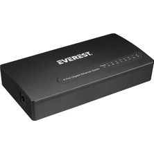 Everest Everlink Esw-808 8 Port 10-100-1000Mbps Gigabit Ethernet Masaüstü Ethernet Switch Hub