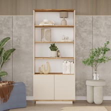 Yurupa Aven Kitaplık Raf 2 Kapaklı Raflı 168CM Çam-Kaşmir AVE16-AKA