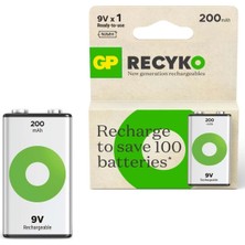  9v 200 mah şarjlı tekli paket pil gp20r8hem-2gb1