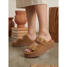 BOA Yazlık Kadın Taba Platform Taban Tokalı Terlik