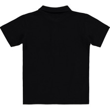 Civil Boys Erkek Çocuk Palmiye Nakışlı Polo Yaka 6-9 Yaş Tişört - Siyah