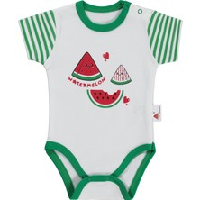 Nova Baby Karpuz Kokulu Kısa Kol 1-9 Ay Çıtçıtlı Badi - Ekru