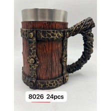 SiHako Büyük Boy Eskitme Motifli Çelik Kupa Kod 8026