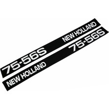 Peren Traktör New Holland 75-56S Yan Yazı Takımı Kaporta Etiketi Sağ - Sol Kaput Sticker Seti