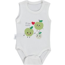 Nova Baby Yeşil Ema Kokulu Atlet 0-9 Ay Çıtçıtlı Badi - Ekru