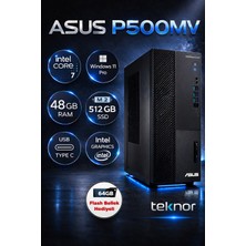 Asus Expertcenter P500MV Intel Core 7 240H 48 GB 512GB SSD Wın 11 Pro  Masaüstü Bilgisayar & Teknor USB Bellek