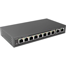  rg-es110d-p 8 port poe+ 10-100 mbps 2 port 10-100-1000 mbps uplink switch hub çelik kasa