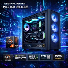 Eternal Power Nova Edge Ryzen 5 7500F Rtx 5070 16GB Ddr5 1tb M.2 B650M Wıfı 750W 360MM Gaming Pc