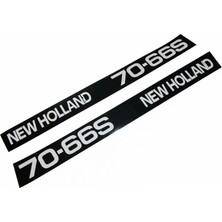 Peren Traktör New Holland 70-66S Yan Yazı Takımı Kaporta Etiketi Sağ - Sol Kaput Sticker Seti