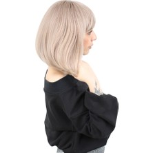 Colezium Kısa Küt Perçemli Fiber Sen Peruk / Küllü Bebek Sarı