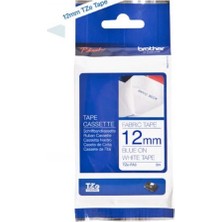  tze-fa3 p-ttouch tekstil ütü bandı beyaz üzeri mavi