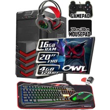 Warbox Owl 16GB Ram X5650 Işlemci 256GB SSD 250GB HDD R7 240-4GB E.kartı 20" Monitör Gaming Takım Bilgisayar